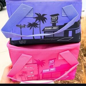 NEW Trader Joe’s mini insulated bags (pink + lavender, Feb 2025 limited release)